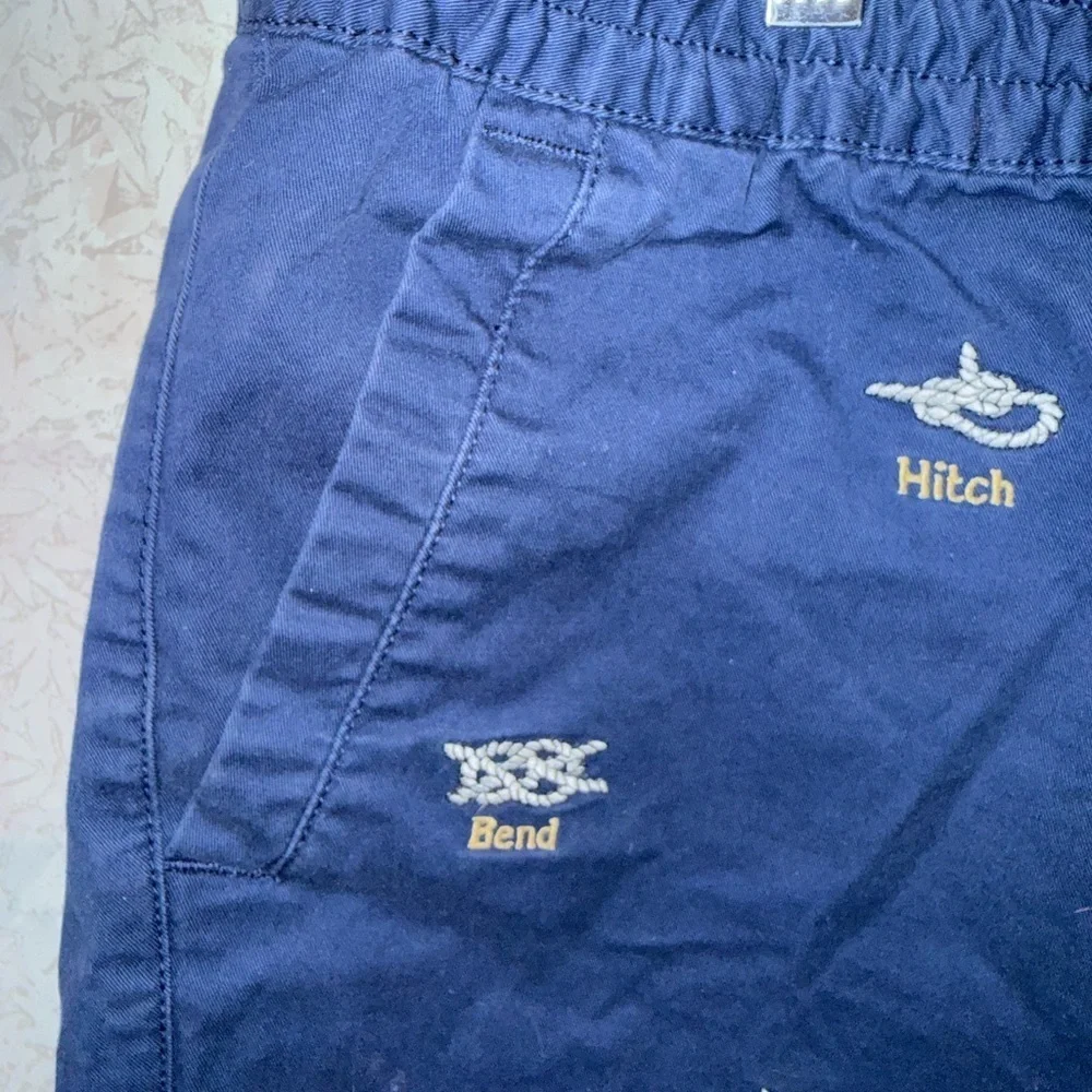 Polo by Ralph Lauren Navy Embroidered Men Shorts, 5.5 Inseam, Nautical Knots, Lg